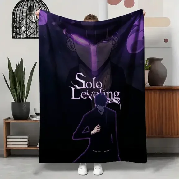 Solo Leveling Flannel Fleece Throw Blanket, Soft Cozy Lightweight Blanket for Couch Sofa Bed Bedroom Dorm, Warm Home Decor, Everyday Home Decor Gift