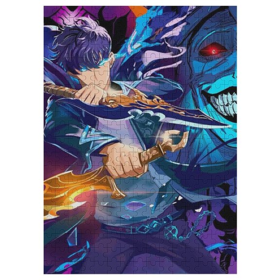 Solo Leveling Jigsaw Puzzle, Wood Puzzles Adult, 300 PCS Jigsaw Puzzle for Adults Challenging Puzzle Perfect for Game Nights