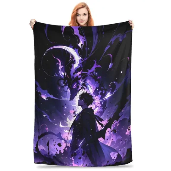 Solo Leveling Lightweight Flannel Fleece Throw Blanket, Soft Cozy Blanket for Couch Sofa Bed Bedroom, Warm Home Decor, Bedroom Dorm Room Decor Gift