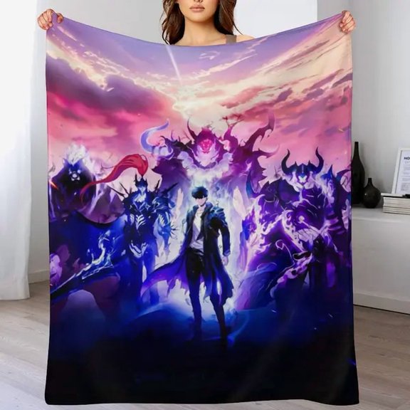 Solo Leveling Lightweight Flannel Fleece Throw Blanket, Soft Cozy Blanket for Couch Sofa Bed Bedroom, Warm Home Decor, Everyday Home Decor Gift