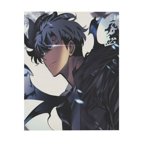 Solo Leveling Poster, Japanese Anime Canvas Decorative Poster, Wall Art For Dorm Bedroom Living Room, No Frame