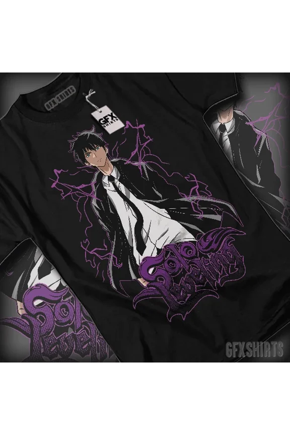 Solo Leveling Shirt Sung Jin Woo Anime Manga Cosplay Graphic T-Shirt