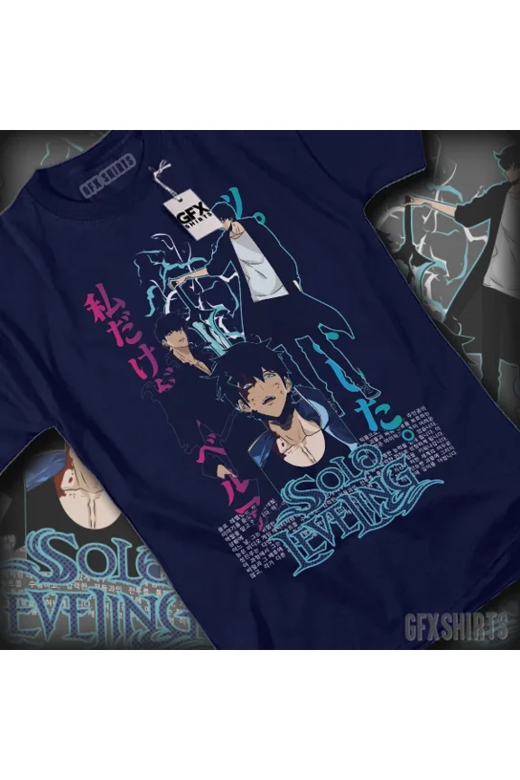 Solo Leveling Shirt Sung Jin Woo Anime Manga Cosplay Graphic T-Shirt
