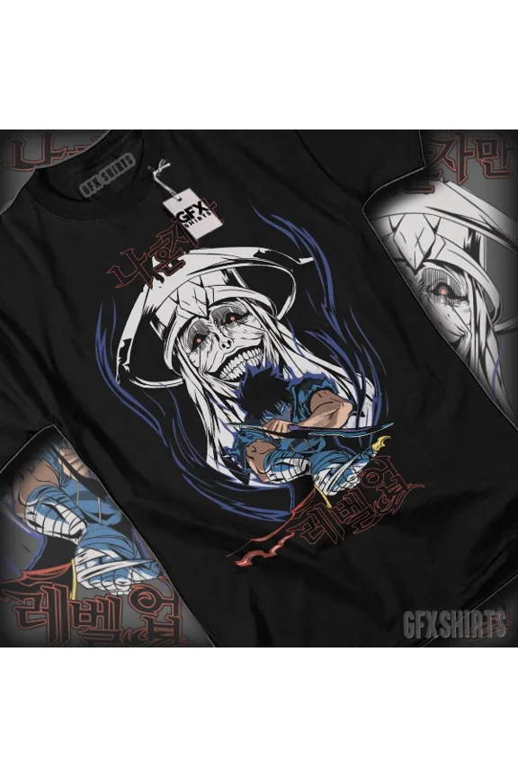 Solo Leveling Shirt Sung Jin Woo Anime Manga Cosplay Graphic T-Shirt