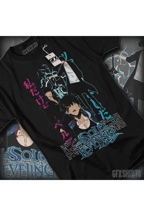 Solo Leveling Shirt Sung Jin Woo Anime Manga Cosplay Graphic T-Shirt