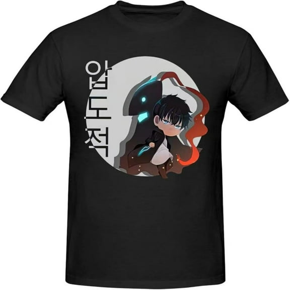 Solo Leveling Shirt Sung Jinwoo Graphic T-Shirt Anime Unisex Tee Cotton Short-Sleeved Loose Tops