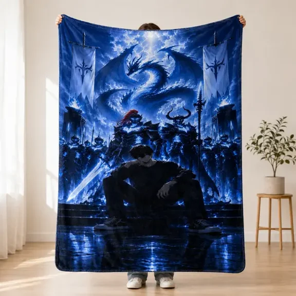 Solo Leveling Soft Cozy Flannel Blanket, Lightweight Fleece Throw for Couch Sofa Bed Bedroom Dorm, Warm Home Decor, Gift for Fans