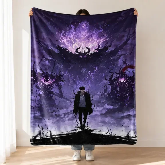 Solo Leveling Soft Flannel Fleece Blanket, Cozy Lightweight Throw for Couch Sofa Bed Bedroom, Warm Room Decor, Bedroom Dorm Room Decor Gift
