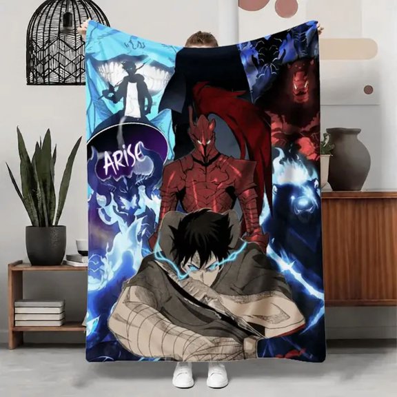 Solo Leveling Soft Flannel Fleece Blanket, Cozy Lightweight Throw for Couch Sofa Bed Bedroom, Warm Room Decor, Birthday Christmas Gift for Fans