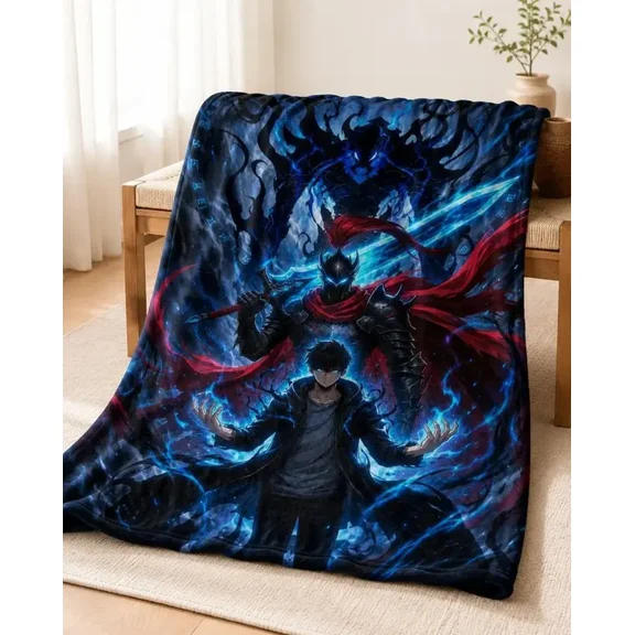 Solo Leveling Soft Flannel Fleece Blanket, Cozy Lightweight Throw for Couch Sofa Bed Bedroom, Warm Room Decor, Fan Gift