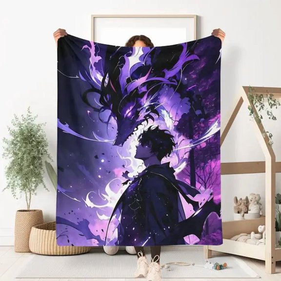 Solo Leveling Soft Flannel Fleece Blanket, Cozy Lightweight Throw for Couch Sofa Bed Bedroom, Warm Room Decor, Gift for Fans