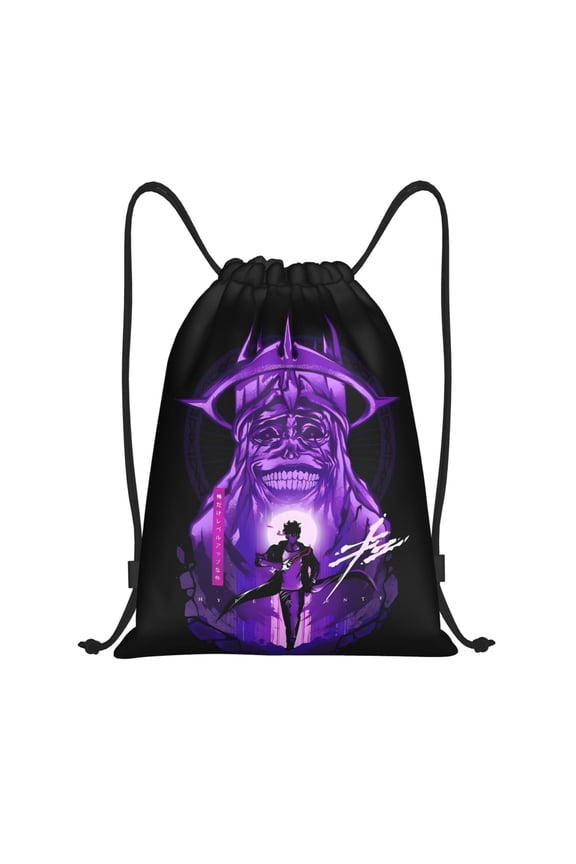Solo Leveling Sung Jinwoo Drawstring Backpack Sport Gym Bag For Yoga Swimming Gymsack Sport Strap Pack Bag 16x19 inch