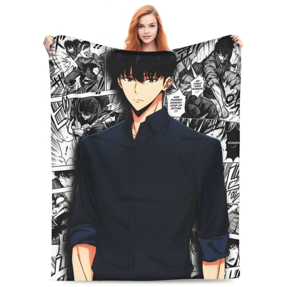 Solo Leveling Sung Jinwoo Fleece Blanket Throw Soft Cozy Plush Blanket For Couch Sofa Bed