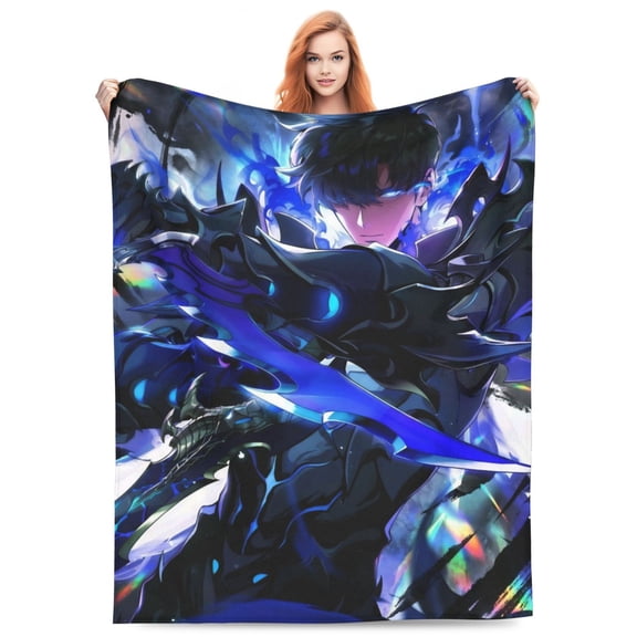 Solo Leveling Sung Jinwoo Fleece Blanket Throw Soft Cozy Plush Blanket For Couch Sofa Bed