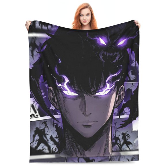 Solo Leveling Sung Jinwoo Fleece Blanket Throw Soft Cozy Plush Blanket For Couch Sofa Bed