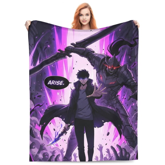 Solo Leveling Sung Jinwoo Fleece Blanket Throw Soft Cozy Plush Blanket For Couch Sofa Bed
