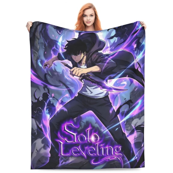Solo Leveling Sung Jinwoo Fleece Blanket Throw Soft Cozy Plush Blanket For Couch Sofa Bed