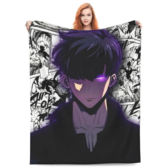 Solo Leveling Sung Jinwoo Fleece Blanket Throw Soft Cozy Plush Blanket For Couch Sofa Bed