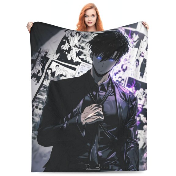 Solo Leveling Sung Jinwoo Fleece Blanket Throw Soft Cozy Plush Blanket For Couch Sofa Bed
