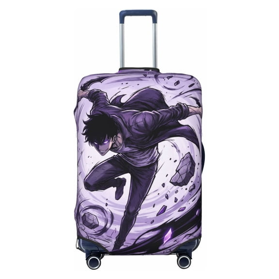 Solo Leveling Sung Jinwoo Travel Luggage Cover Baggage Suitcase Cover Protector Skins 18-32 Inch