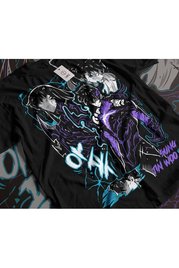 Solo Leveling T-Shirt Sung Jinwoo Liu Zhigang Anime Jonas Reiji shirt All Size