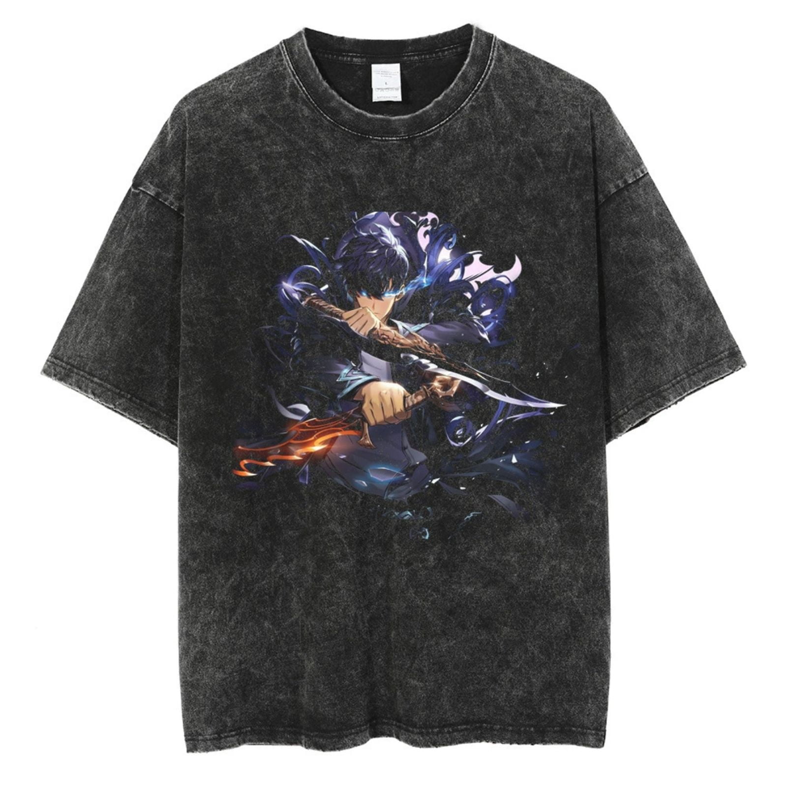 T-shirt Manches Courtes Imprimé Anime Solo Leveling - Jinwoo, Haein, Beru, Igris - En Coton Jersey - Tailles S à 5XL