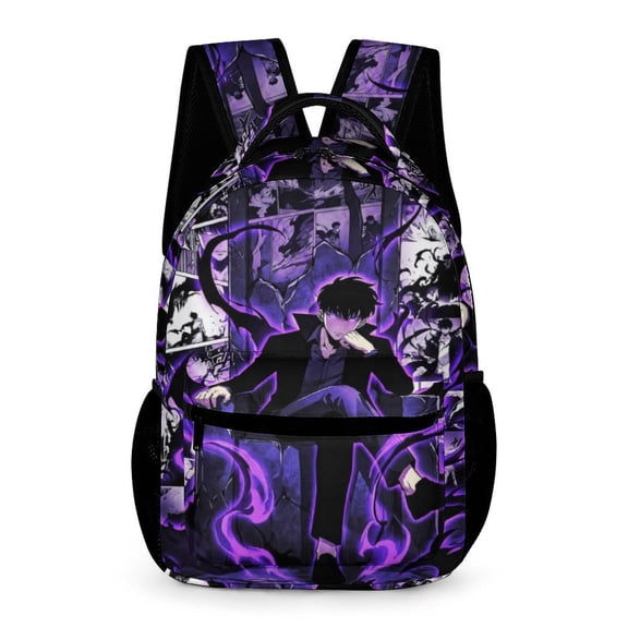 Solo Leveling Theme Backpack Bookbag Casual Daypack Travel Backpacks for Work Hiking Camping