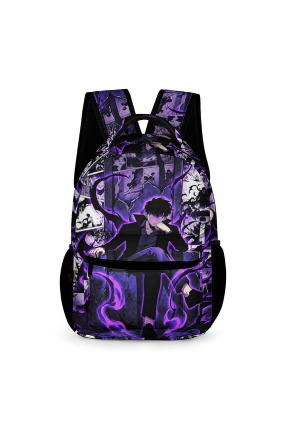 Solo Leveling Theme Backpack Bookbag Casual Daypack Travel Backpacks for Work Hiking Camping