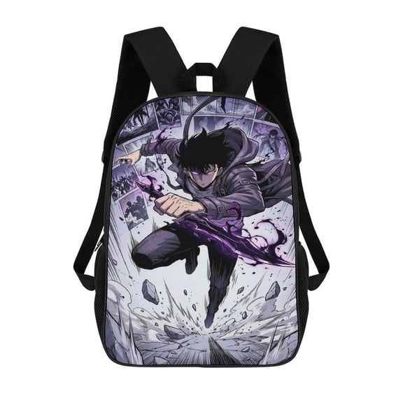 Solo Leveling Theme Backpack Bookbag Casual Daypack Travel Backpacks for Work Hiking Camping