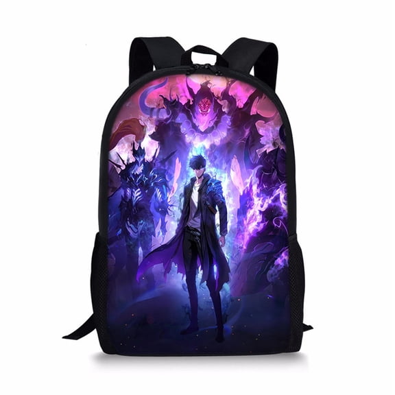 Solo Leveling Theme Backpack Bookbag Casual Daypack Travel Backpacks for Work Hiking Camping