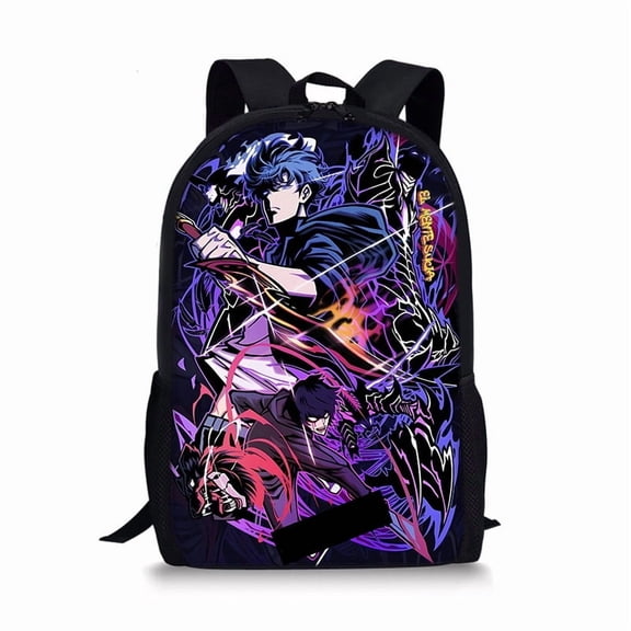Solo Leveling Theme Backpack Bookbag Casual Daypack Travel Backpacks for Work Hiking Camping