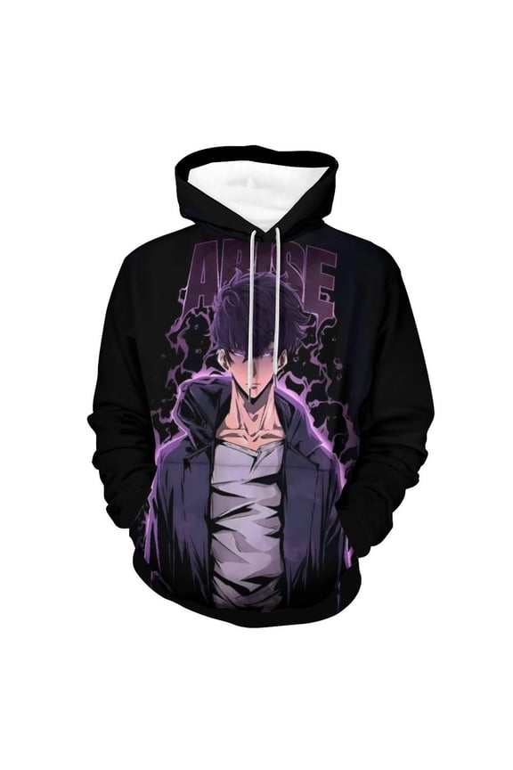 Solo Leveling Unisex Adult Hoodie Casual Hooded Sweatshirt Pullover Novelty 3D Printed Sweater Jacket 2XL