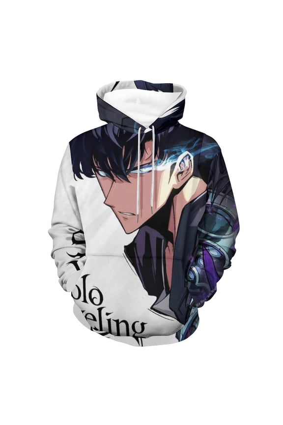 Solo Leveling Unisex Adult Hoodie Casual Hooded Sweatshirt Pullover Novelty 3D Printed Sweater Jacket L