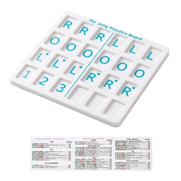 Solo Ma Jong Board, Portable Ma Jong Practice Board, Deep Slot with Card Charleston Training & Passing Guide, with Ma Jong Rule Card Learning Tool for Beginners & Experienced Players