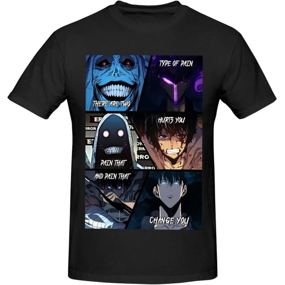 Solo Music Leveling Men Soft Cotton Short Sleeved T Shirt O Neck Casual Comfort Funny Tops