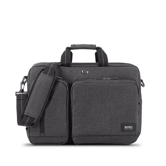 Solo New York Duane Hybrid Briefcase Backpack Polyester Gray Solid Print