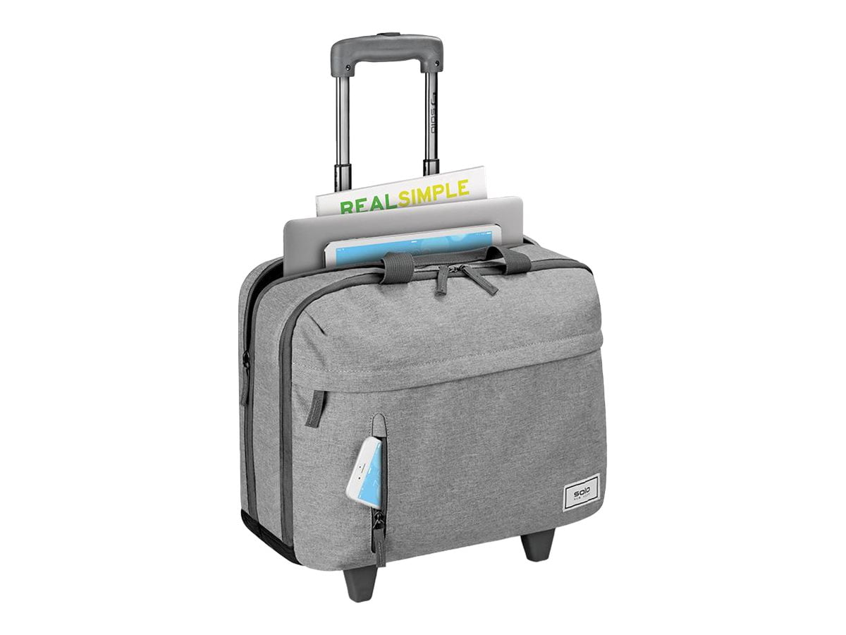 Solo New York Re:Start Rolling Bag With 15.6" Laptop Pocket, 51% Recycled, Gray