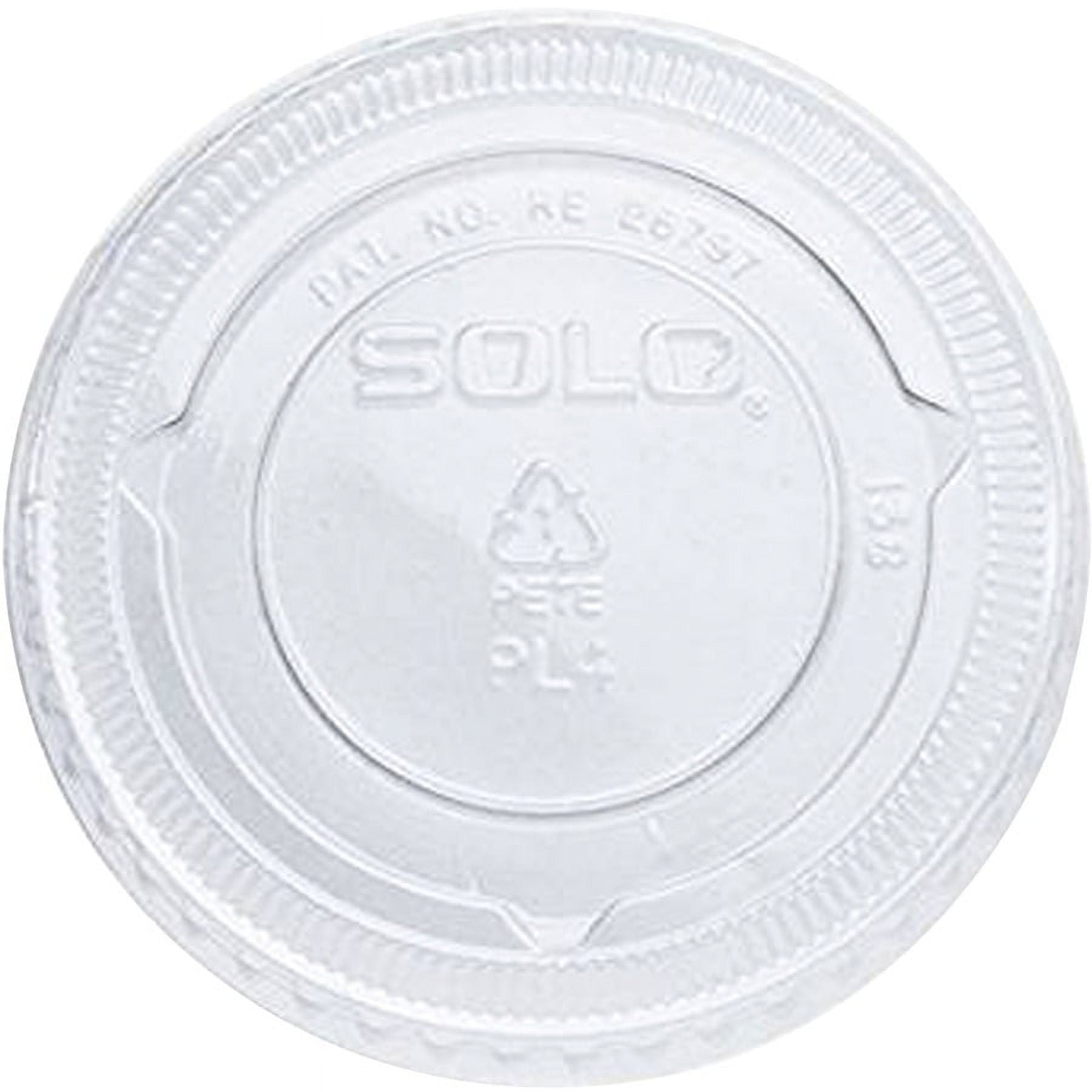 Solo PET Plastic Souffle Portion Cup Lids - Round - Polyethylene Terephthalate (PET), Plastic, Polypropylene - 20 / Carton - Clear