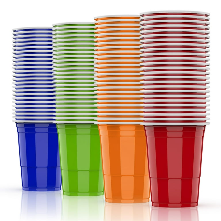 50 Pcs 16 Oz Disposable Cups Red Blue Yellow Green and Tableware Supplies  Black Plastic Cup Wedding Birthday Party Kitchen Tool - AliExpress