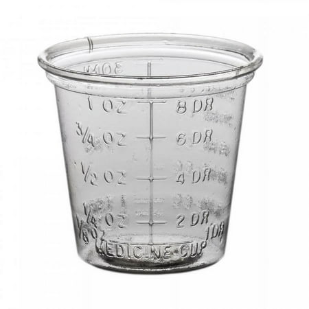Solo Plastic Graduated Medicine Cup, 1 oz., Clear, 200 Count
