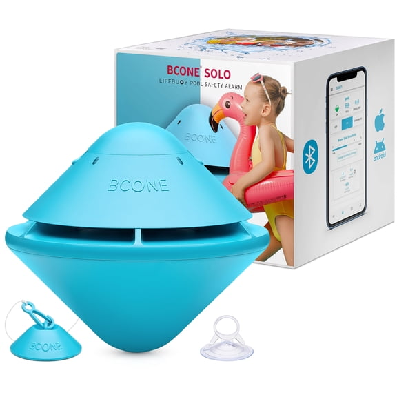 Lifebuoy Solo Pool Alarm, 110 dB Floating Water-Surface Safety Alarm with Wave Detection, Easy Setup for In-Ground Pools