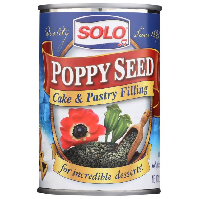 Solo Poppy Seed Filling, 12.5 OZ (Pack of 6)