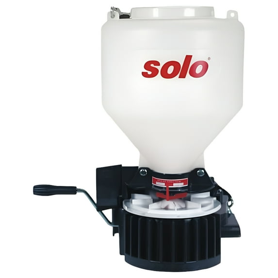 Solo Portable 20 lb Capacity Crank Operated Lawn & Garden Spreader with Adjustable Shoulder Strap