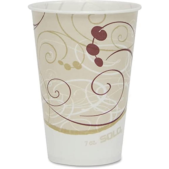 Solo Waxed Paper Cups 7 fl oz - 2000 / Carton - Beige - Paper - Milk Shake, Smoothie