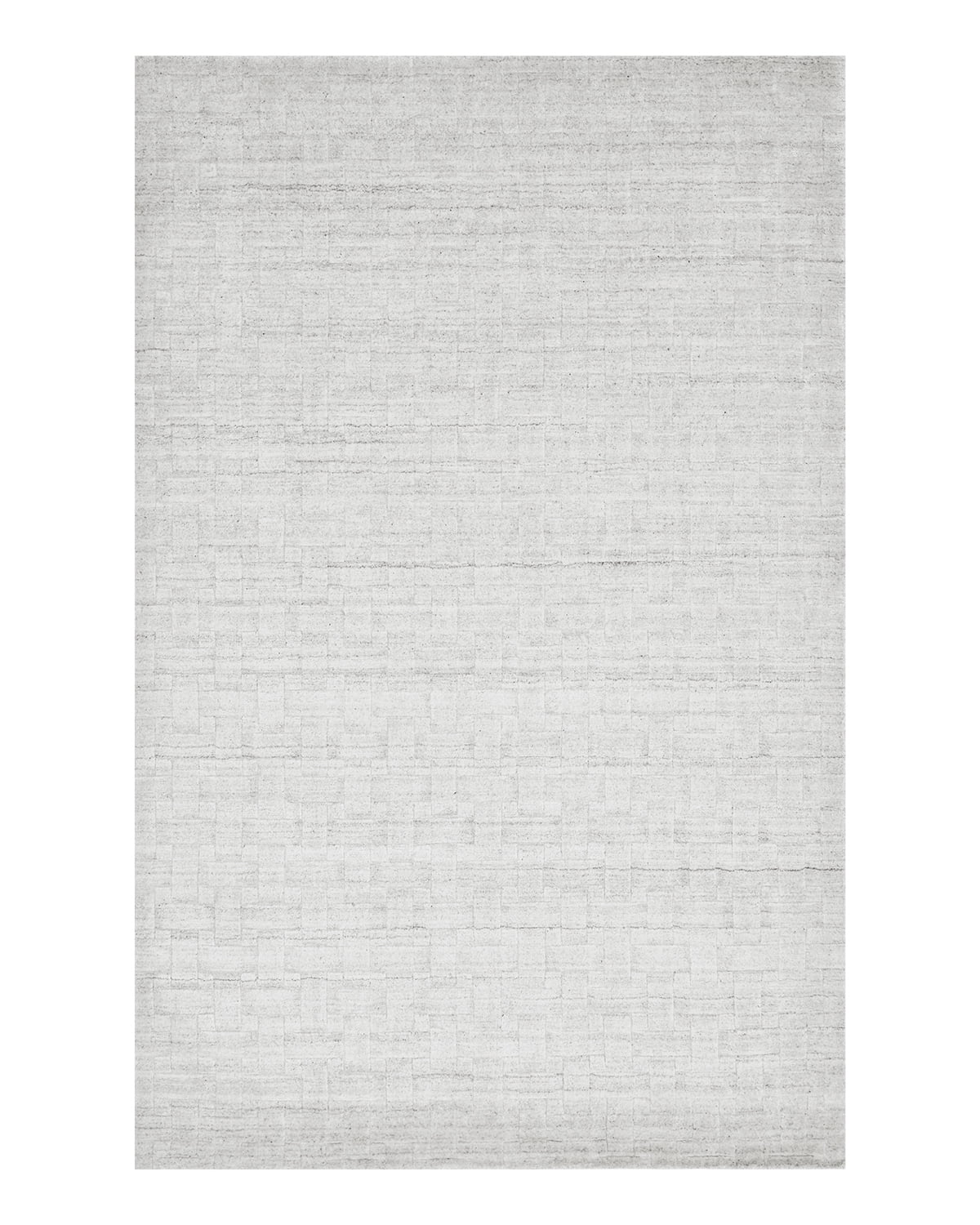 Elysian Gray Wool and Viscose Hand-Knotted 8' x 10' Area Rug