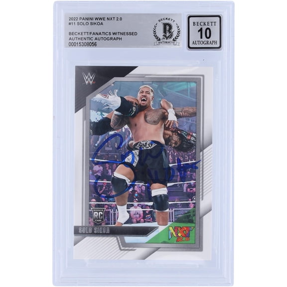 Solo Sikoa WWE Autographed 2022 Panini NXT 2.0 #11 Beckett Fanatics Witnessed Authenticated 10 Rookie Card - Fanatics Authentic Certified