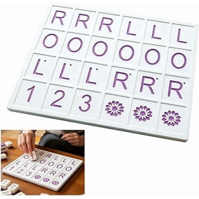 Solo Single Player Mahjong Practice Board, Portable American Mahjong Strategy Trainer Tray for Beginners & Pros, Purple Letter Layout