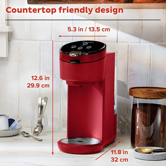 Solo Single Serve Coffee Maker, From the Makers of Pot, K-Cup Pod Compatible Brewer, Includes Reusable & Bold Setting, Brew 8 to 12oz., 40oz. Water Reservoir, Red