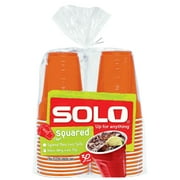 Solo Square 18 oz Plastic Cups Team Colors- Red