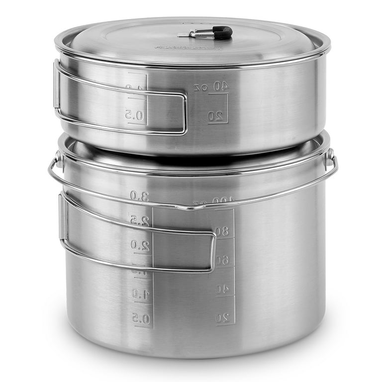 Solo Stove Stainless Steel 3 Pot Set for Camping